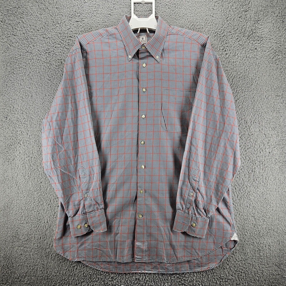 Peter Millar Shirt Men's Large Multicolor Plaid Button Up Long Sleeve Large